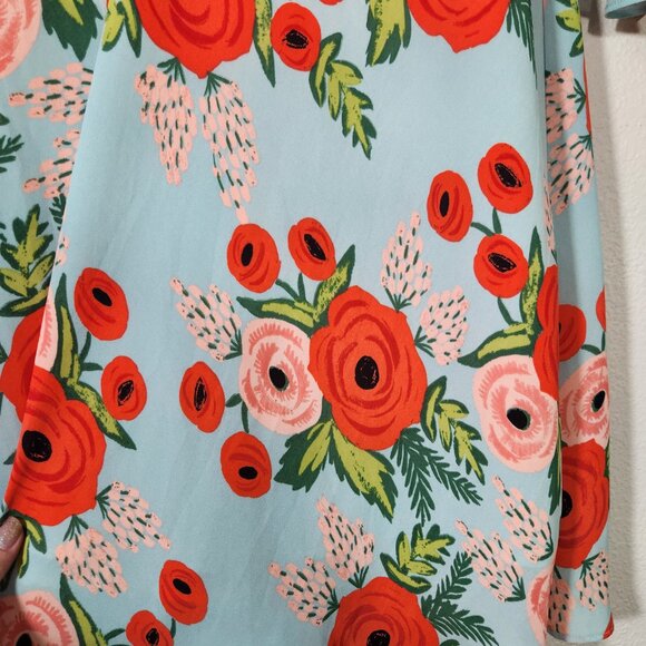 {Anthro} Paper Crown + Rifle Paper Co. Fluttered Blooms Swing Dress Oversized S - Picture 7 of 16